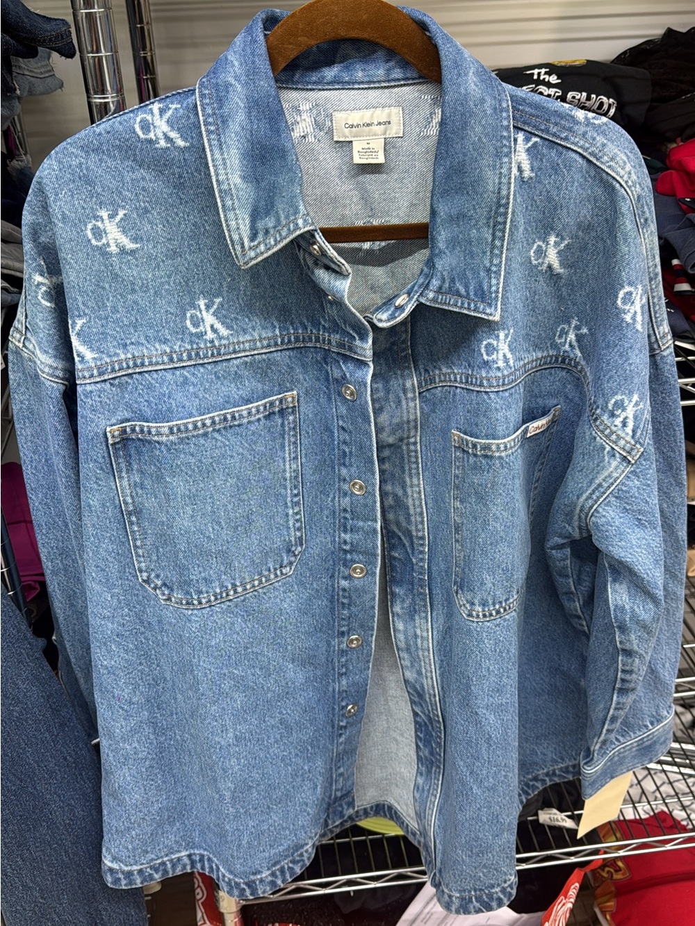 Calvin Klein Light Blue Denim Jacket with CK Monogram